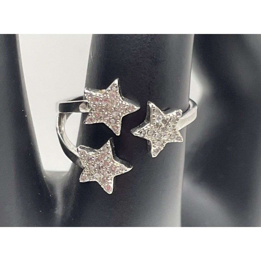 925 Sterling Silver Cubic Zirconia Star Ring Celestial 6.75
